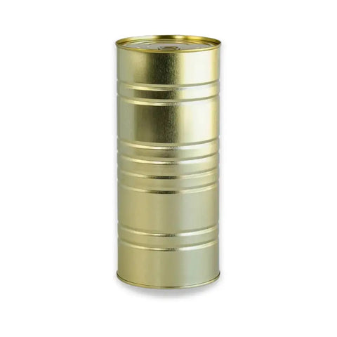 Tall gold-colored metal can of Black Truffle Carpaccio in Olive Oil product