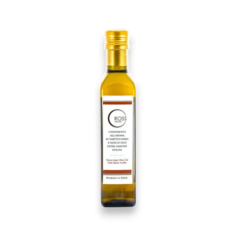 250ml Ross extra virgin olive oil bottle with black truffle flavor and gold cap