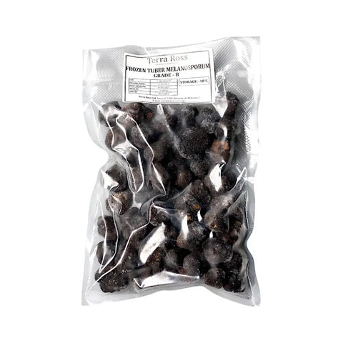 Bag of frozen black truffles Tuber Melanosporum B-grade for gourmet cooking